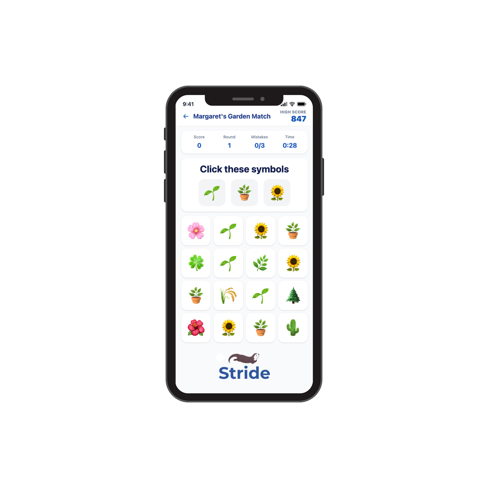 Stride brain game